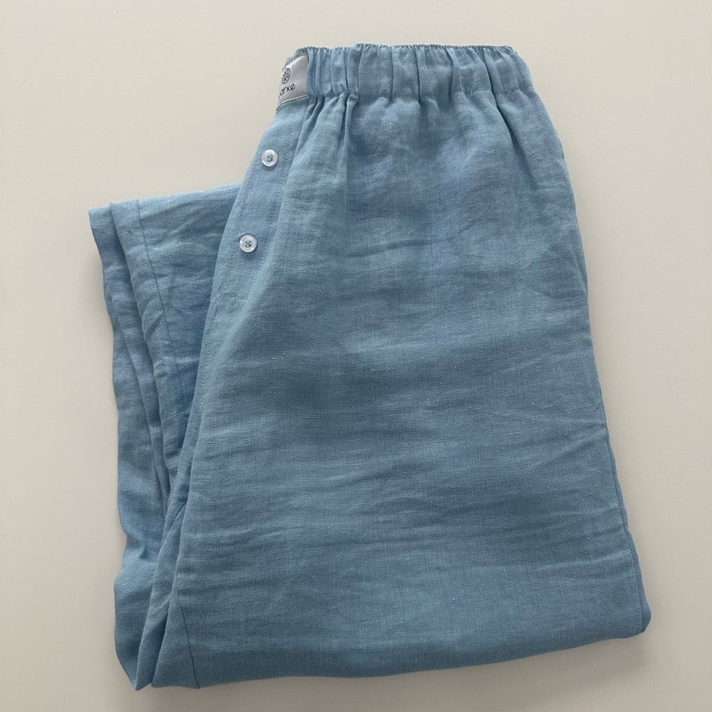 Parke Linen Boxer Pants Sky Blue Size Medium NWT